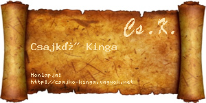 Csajkó Kinga névjegykártya