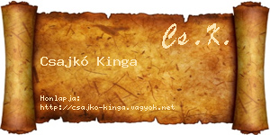 Csajkó Kinga névjegykártya